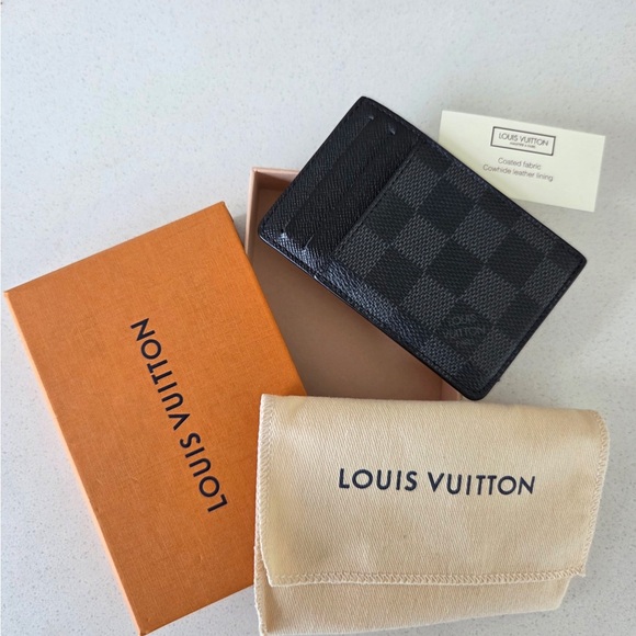 Louis Vuitton Graphite Checkered Card Holder - Picture 1 of 7